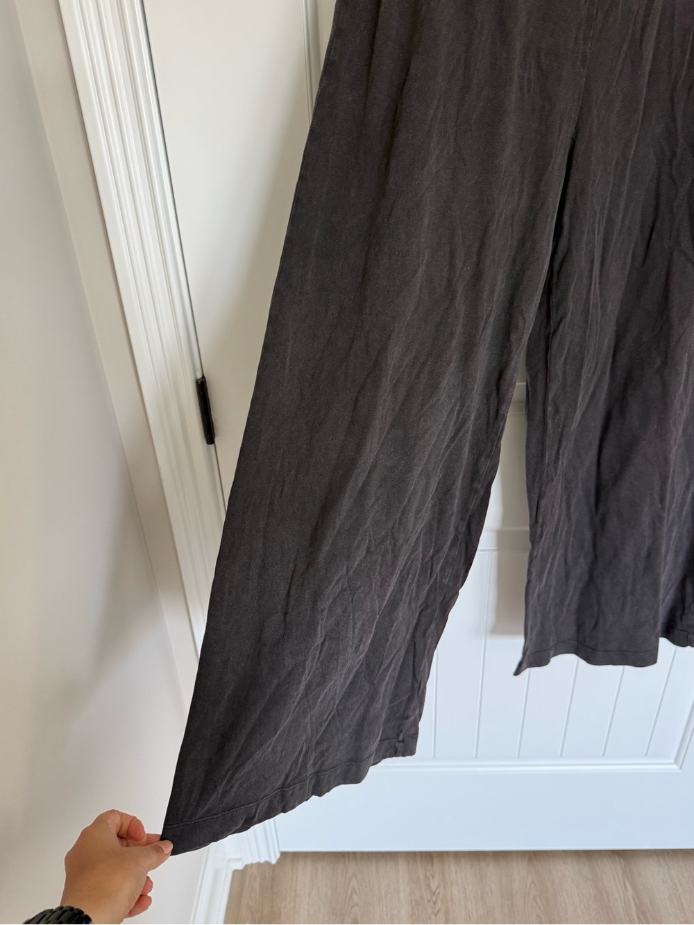 Z Supply Black 100% Cotton Wide Leg Pants Lounge Cozy Flowy Elastic Waist - Picture 3 of 8